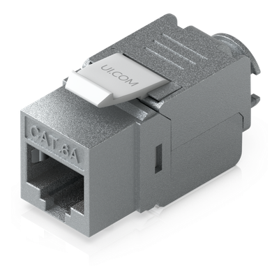 Keystone Jack Cat6A Tipo Toolless para Terminación sin Herramientas, Instalación Snap-In en Patch Panel, Paquete con 12 Piezas