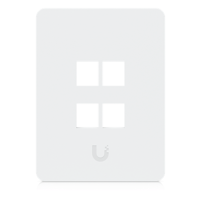 Placa de Pared Vertical Universal para Keystone de 4 Puertos con Cubierta Pintable, Acabado Personalizable, Paquete con 4 Piezas