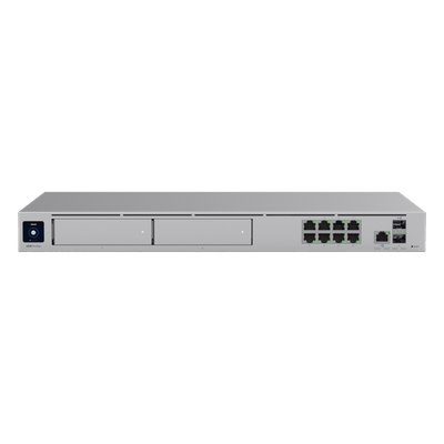 UniFi Dream Machine Pro Max – Cloud Gateway Empresarial con Soporte para 150 Dispositivos y 2000 Clientes, 5 Gbps de Ruteo con IDS/IPS, 2 Bahías para HDD 3.5”, SSD Interno de 128 GB, Failover, Balanceo de Carga y VPN/SD-WAN