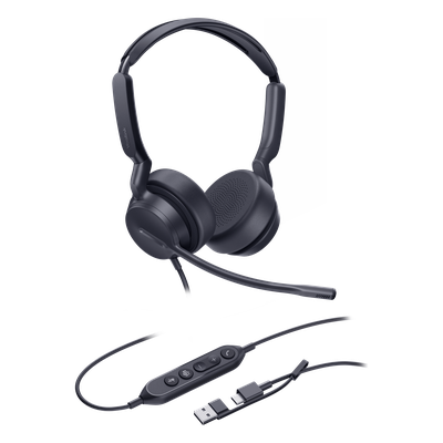 Diadema Alámbrica Yealink UH42 Dual con Audio HD y Conectividad USB-C/A Certificada con Microsoft Teams