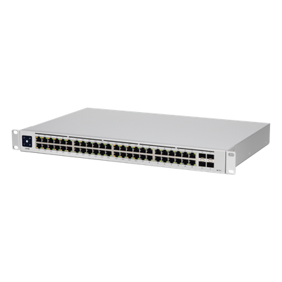 UniFi Switch USW-48-POE, Capa 2 de 48 puertos (32 puertos PoE 802.3af/at + 16 puertos Gigabit) + 4 puertos 1G SFP, 195W, pantalla informativa