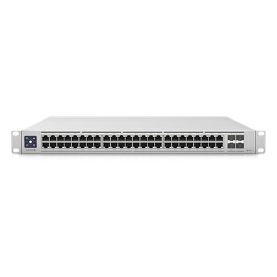 UniFi Switch Enterprise administrable capa 3, 48 puertos 2.5GbE RJ45 POE+, 4 puertos 10G SFP+, 720W, con pantalla táctil de 1.3″