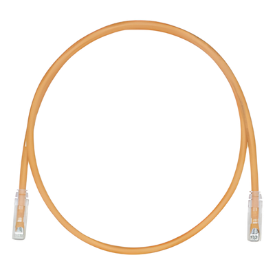 Cable de Parcheo, UTP Cat5e, Diámetro Reducido (28AWG), Color Naranja, 0.30 Metros (1 Pie)