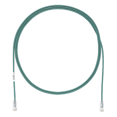 Cable de Parcheo TX6, UTP Cat6, Diámetro Reducido (28AWG), Color Verde, 3.05 Metros (10 Pies)