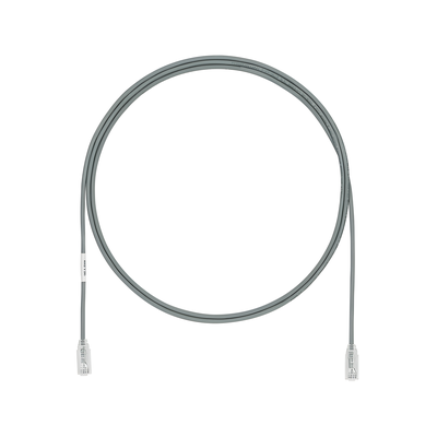 Cable de Parcheo TX6, UTP Cat6, Diámetro Reducido (28AWG), Color Gris, 3.05 Metros (10 Pies)