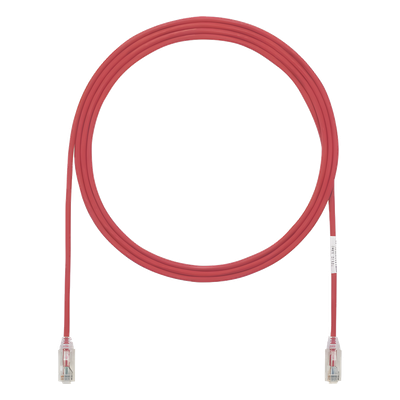 Cable de Parcheo TX6, UTP Cat6, Diámetro Reducido (28AWG), Color Rojo, 3.05 Metros (10 Pies)