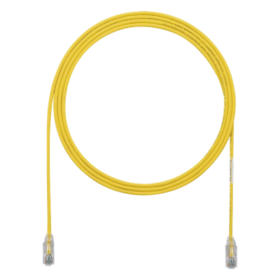 Cable de Parcheo TX6, UTP Cat6, Diámetro Reducido (28AWG), Color Amarillo, 3.05 Metros (10 Pies)