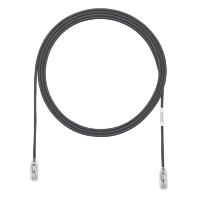 Cable de Parcheo TX6, UTP Cat6, Diámetro Reducido (28AWG), Color Negro, 4.57 Metros (15 Pies)