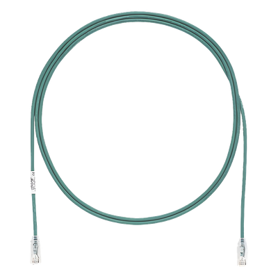 Cable de Parcheo TX6, UTP Cat6, Diámetro Reducido (28AWG), Color Verde, 0.91 Metros (3 Pies)