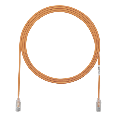 Cable de Parcheo TX6, UTP Cat6, Diámetro Reducido (28AWG), Color Naranja, 0.91 Metros (3 Pies)