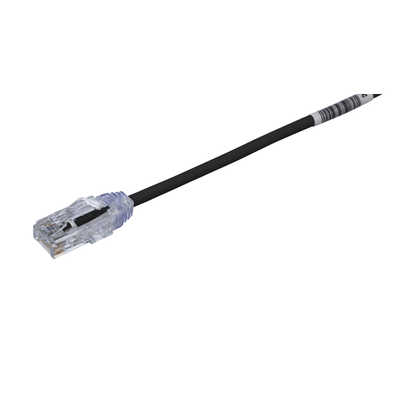 Cable de Parcheo TX6, UTP Cat6, Diámetro Reducido (28AWG), Color Negro, 13.72 Metros (45 Pies)