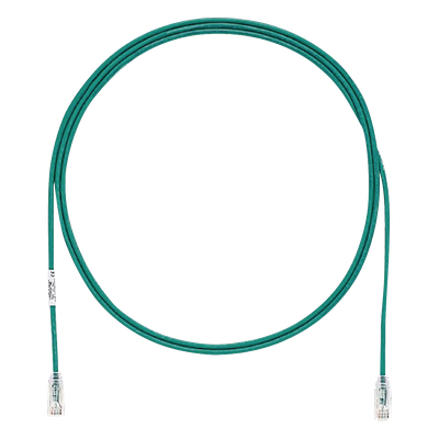 Cable de Parcheo TX6, UTP Cat6, Diámetro Reducido (28AWG), Color Verde, 1.52 Metros (5 Pies)