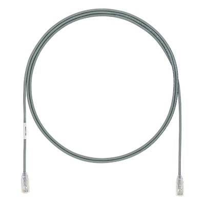 Cable de Parcheo TX6, UTP Cat6, Diámetro Reducido (28AWG), Color Gris, 1.52 Metros (5 Pies)