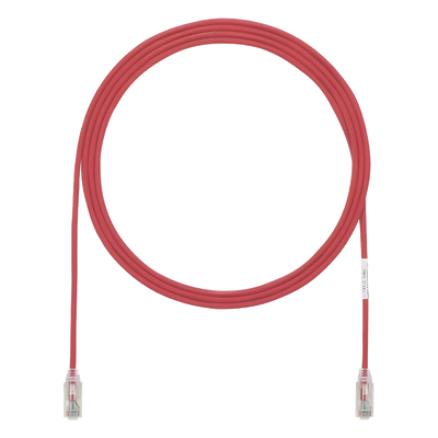 Cable de Parcheo TX6, UTP Cat6, Diámetro Reducido (28AWG), Color Rojo, 1.52 Metros (5 Pies)