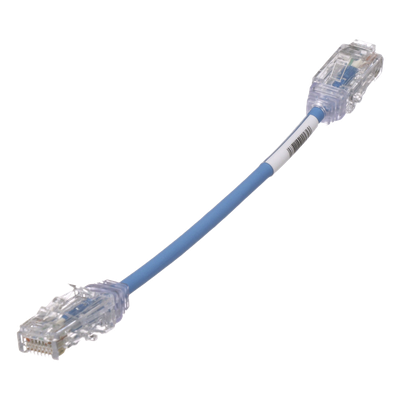 Cable de Parcheo TX6, UTP Cat6, Diámetro Reducido (28AWG), Color Azul, 15.2 cm (6 pulgadas)