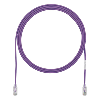 Cable de Parcheo TX6, UTP Cat6, Diámetro Reducido (28AWG), Color Violeta, 2.13 Metros (7 Pies)