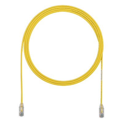 Cable de Parcheo TX6, UTP Cat6, Diámetro Reducido (28AWG), Color Amarillo, 2.13 Metros (7 Pies)