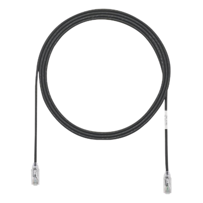 Cable de Parcheo TX6, UTP Cat6, Diámetro Reducido (28AWG), Color Negro, 2.44 Metros (8 Pies)