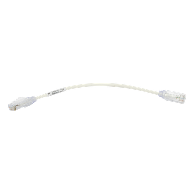 Cable de Parcheo TX6, UTP Cat6, Diámetro Reducido (28AWG), Color Blanco, 20.32 cm (8 Pulgadas)