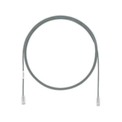 Cable de Parcheo TX6, UTP Cat6, Diámetro Reducido (28AWG), Color Gris, 20.2 cm (8 Pulgadas)