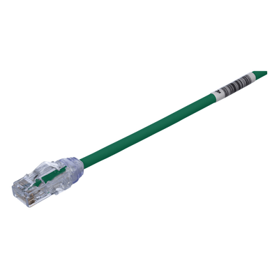 Cable de Parcheo UTP Cat6A, CM/LSZH, Diámetro Reducido (28AWG), Color Verde, 3.05 Metros (10 Pies)