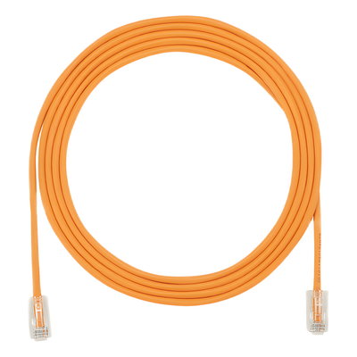 Cable de Parcheo UTP Cat6A, CM/LSZH, Diámetro Reducido (28AWG), Color Naranja, 4.57 Metros (15 Pies)