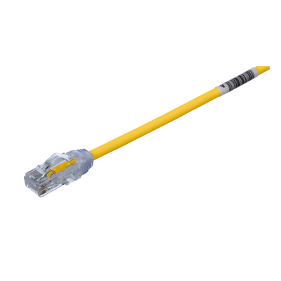 Cable de Parcheo UTP Cat6A, CM/LSZH, Diámetro Reducido (28AWG), Color Amarillo, 4.57 Metros (15 Pies)