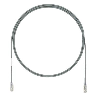 Cable de Parcheo UTP Cat6A, CM/LSZH, Diámetro Reducido (28AWG), Color Gris, 0.30 Metros (1 Pie)