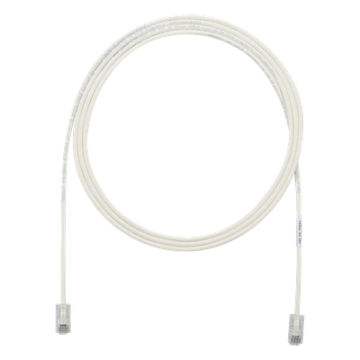Cable de Parcheo UTP Cat6A, CM/LSZH, Diámetro Reducido (28AWG), Color Blanco Mate, 6.1 Metros (20 Pies)