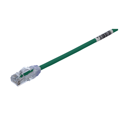 Cable de Parcheo UTP Cat6A, CM/LSZH, Diámetro Reducido (28AWG), Color Verde, 6.1 Metros (20 Pies)