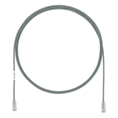 Cable de Parcheo UTP Cat6A, CM/LSZH, Diámetro Reducido (28AWG), Color Gris, 0.91 Metros (3 Pies)