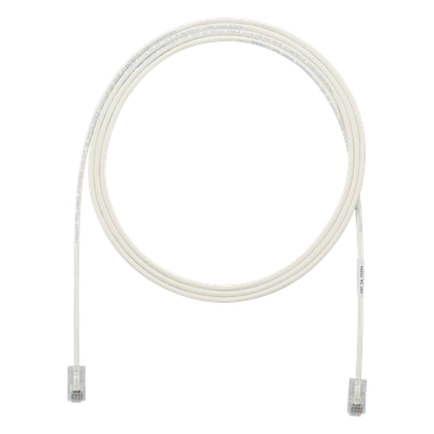 Cable de Parcheo UTP Cat6A, CM/LSZH, Diámetro Reducido (28AWG), Color Blanco Mate, 1.52 Metros (5 Pies)