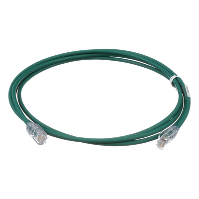Cable de Parcheo UTP Cat6A, CM/LSZH, Diámetro Reducido (28AWG), Color Verde, 1.52 Metros (5 Pies)
