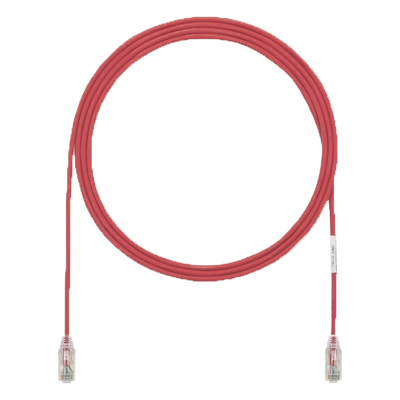 Cable de Parcheo UTP Cat6A, CM/LSZH, Diámetro Reducido (28AWG), Color Rojo, 1.52 Metros (5 Pies)