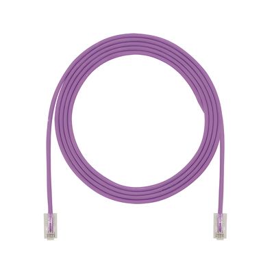 Cable de Parcheo UTP Cat6A, CM/LSZH, Diámetro Reducido (28AWG), Color Violeta, 1.52 Metros (5 Pies)