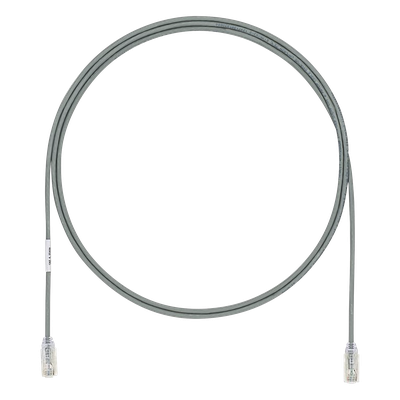 Cable de Parcheo UTP Cat6A, CM/LSZH, Diámetro Reducido (28AWG), Color Gris, 2.13 Metros (7 Pies)