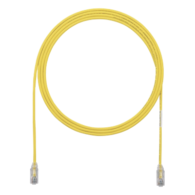 Cable de Parcheo UTP Cat6A, CM/LSZH, Diámetro Reducido (28AWG), Color Amarillo, 2.13 Metros (7 Pies)