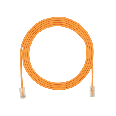 Cable de Parcheo UTP, Cat6A, Diámetro Reducido (28 AWG), CM/LSZH, Color Naranja, 20.3 cm (8 Pulgadas)