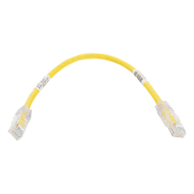Cable de Parcheo TX6, UTP Cat6, 24 AWG, CM, Color Amarillo, 0.3 Metros (1 Pie)