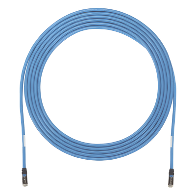 Cable de Zona U/UTP Cat6A, Con Plug Modular en Cada Extremo, Conductor 23 AWG Sólido, CMP (Plenum), 30.48 Metros (100 Pies), Color Azul