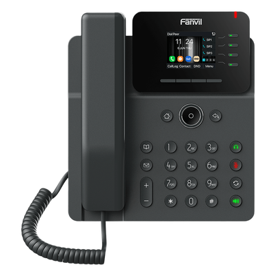 Teléfono IP Wi-Fi Empresarial,Bluetooth, 4 líneas SIP, pantalla a color 2.4″, PoE, puertos Gigabit, conferencia local de 6 vías.