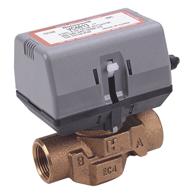 Válvula motorizada de 2 vías con actuador integrado, conexión BSPT de 3/4 pulgada, control on/off, 100-130 VCA