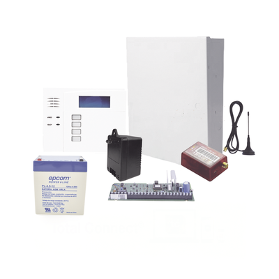 Kit de panel de alarma de intrusión de 8 zonas cableadas y hasta 40 inalámbricas, con teclado, comunicador celular 4G LTE-M y batería