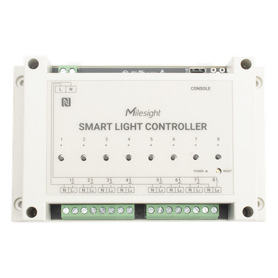Controlador Inteligente de Iluminación LoRaWAN / 8 Circuitos / Medición de Energía / D2D Sin Gateway / Programación Automática