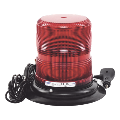 Baliza LED color rojo con montaje magnético de succión de 7″ de altura