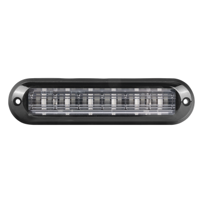 Luz Auxiliar Ultra Brillante  IP67 de 6 LEDs, Color Rojo, con mica transparente y bisel negro