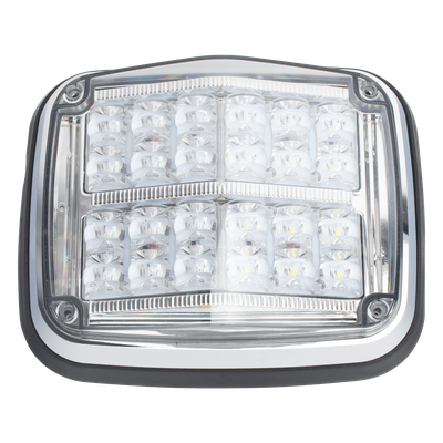 Luz de advertencia de 8 X 6″, Color Rojo / Claro, SAE, IP67, Ideal para Ambulancias