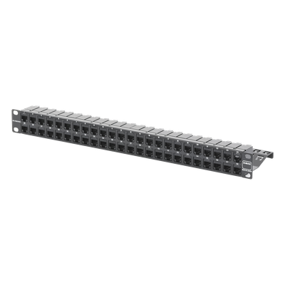 Patch Panel Z-Max de 48 Puertos, Blindado, Precargado con Jacks Categoría 6A, Plano, 1UR
