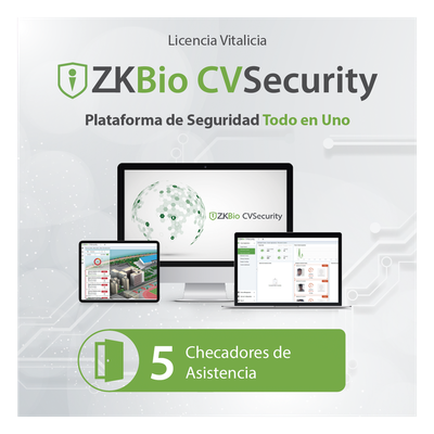 Licencia para ZKBio CVsecurity permite gestionar hasta 5 dispositivos para tiempo y asistencia