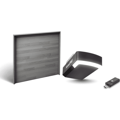Kit Puerta de Garage 20×8 Pies / Lisa Línea Central / Color Blanco / Insulada 43 mm / Motor FS1000M 1/2 HP / Interfaz WiFi ACCESSWIFI / Incluye 3 Controles